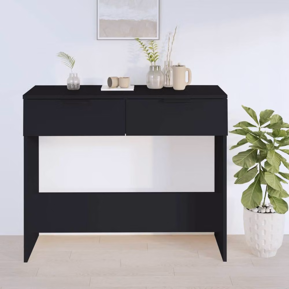 Berkfield Home Modern Black Console Table W/D/H: 90 x 36 x 75 cm – 2