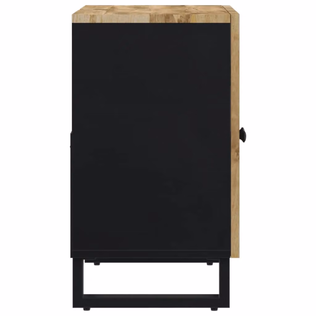 Berkfield Home Freestanding Industrial Sink Cabinet in Brown Mango and Engineered Wood, W/D/H: 62 x 33 x 58 cm – 4