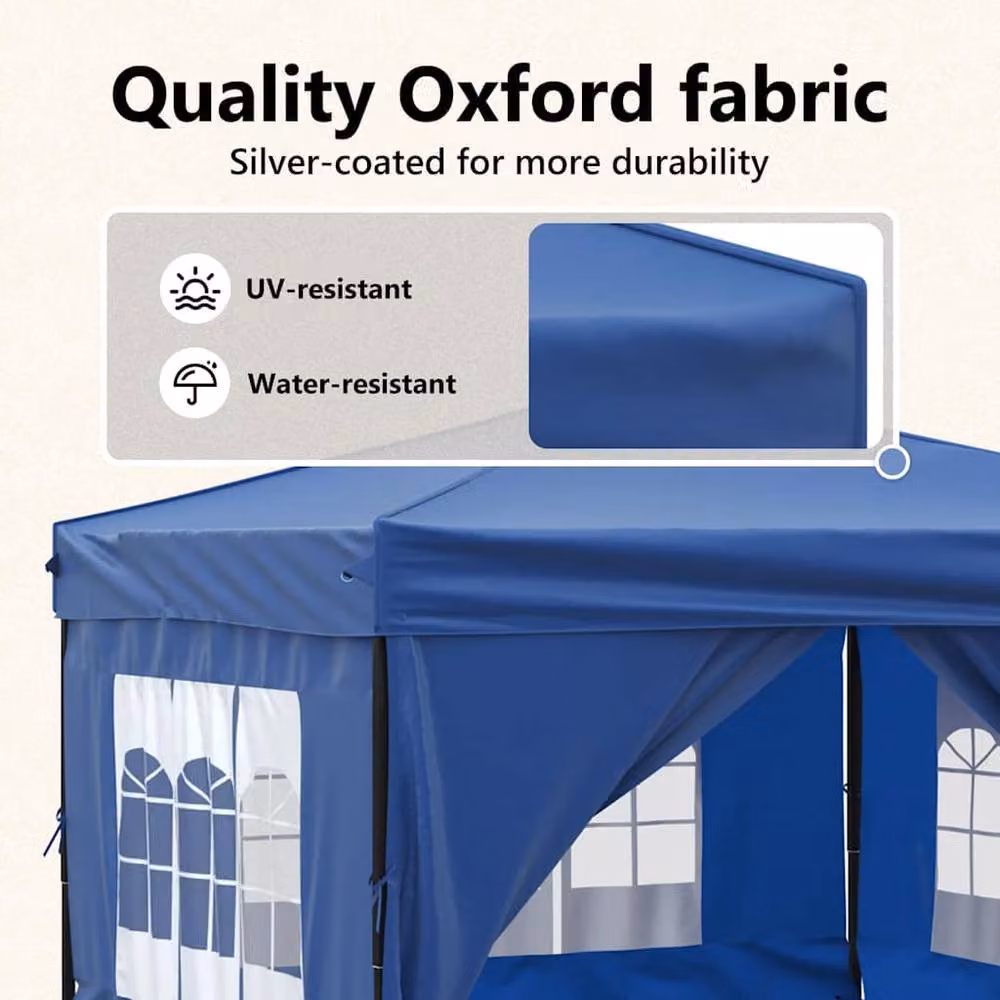 Berkfield Home Decorative Folding Party Tent with Sidewalls in Blue – 5