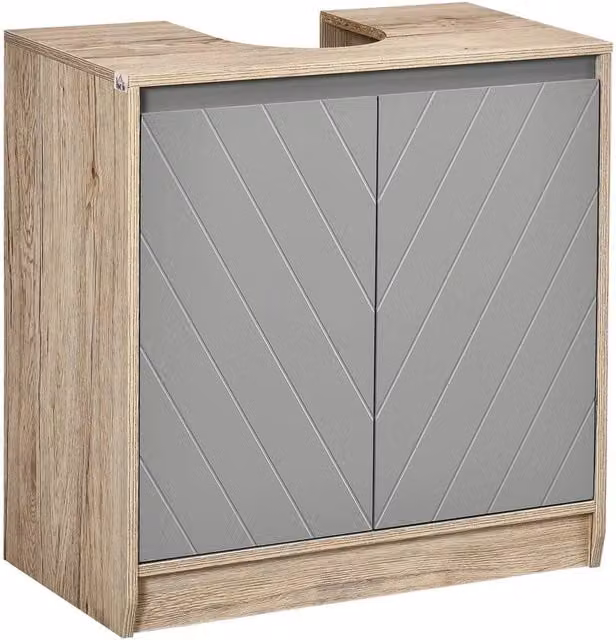 EONLION Grey Under-Sink Bathroom Storage Cabinet W/D/H: 60 x 60 x 60 cm