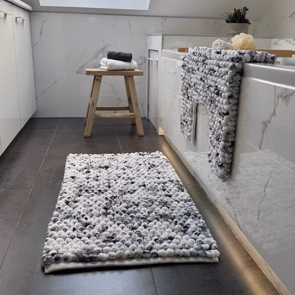Allure Bath Fashions Marl Chunky Bobble Non Slip Bathroom Mat, Dark Grey, W: 50 cm, D: 80 cm – 2