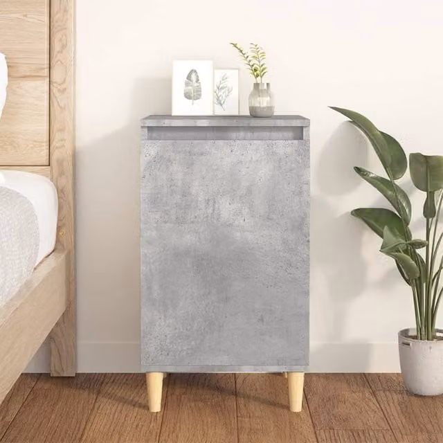 Berkfield Home Bedside Cabinet in Concrete Grey, W: 40 cm, D: 35 cm, H: 70 cm – 1