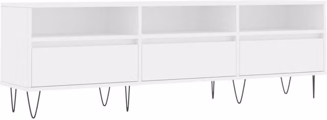 Berkfield Home Modern White Matt TV Cabinet W/D/H: 150 x 30 x 44.5 cm – 1