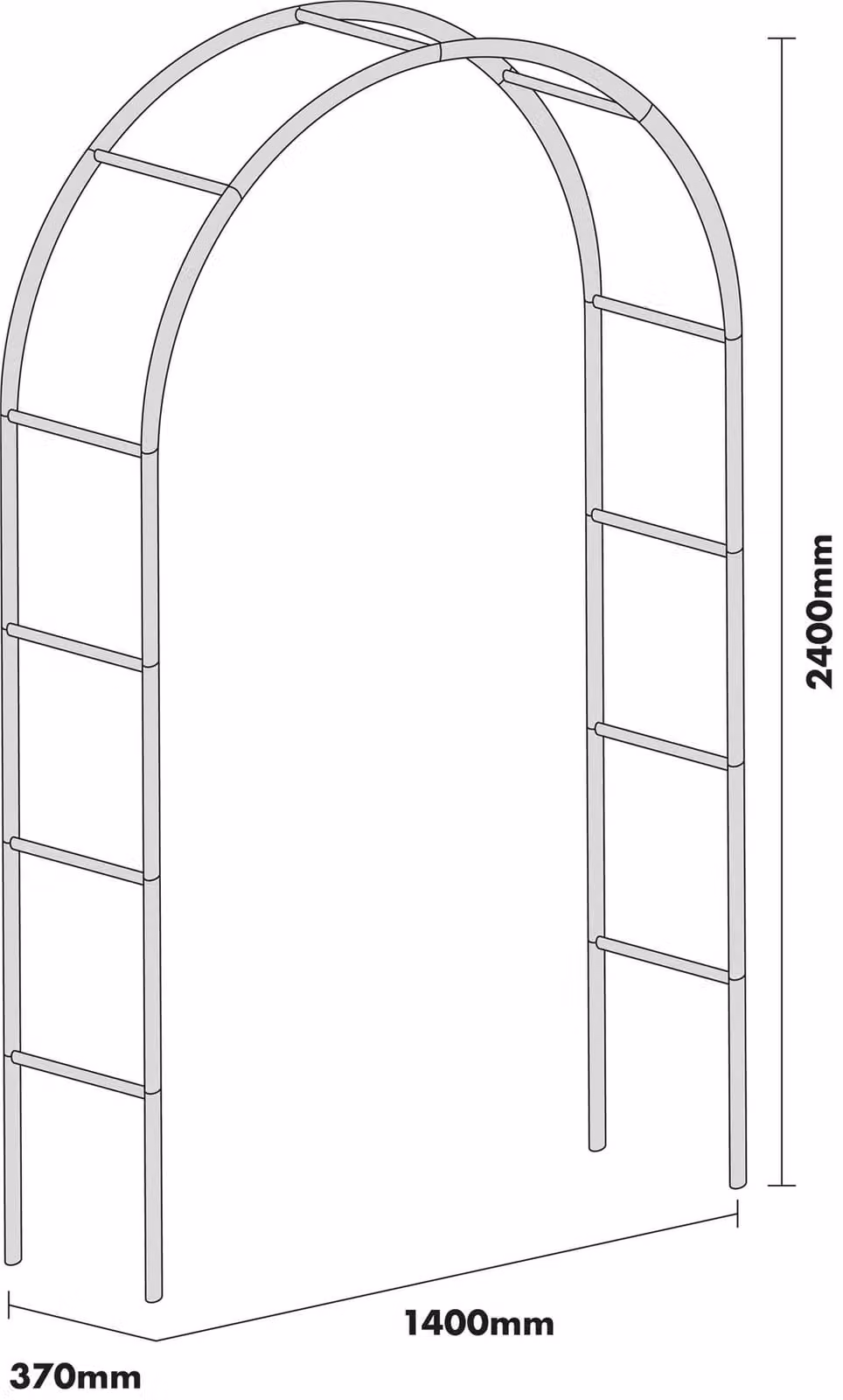 St Helens Home & Garden Decorative Metal Garden Arch in Green, H 240 cm x W 140 cm x D 37 cm – 2
