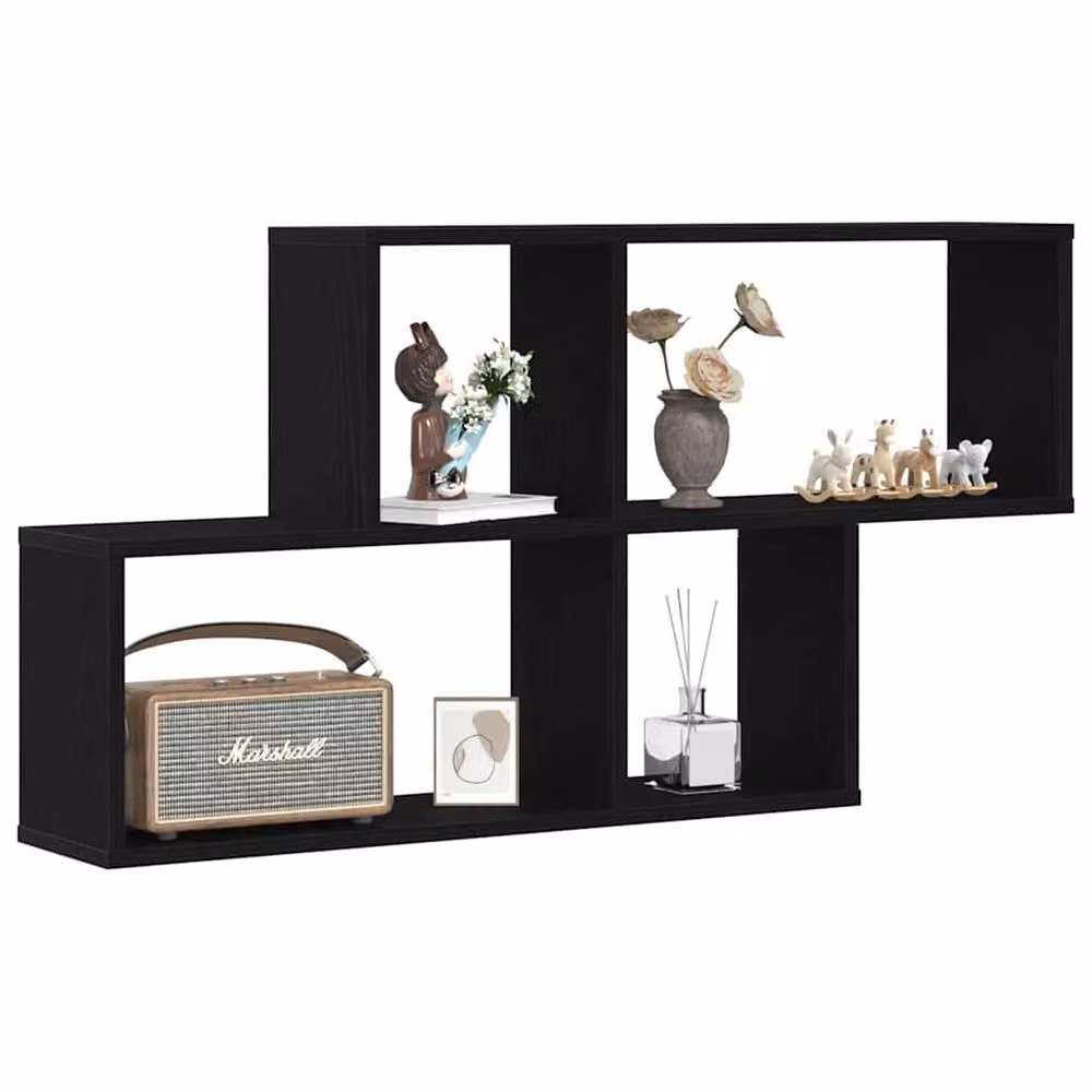 Berkfield Home Black Oak Wall Mounted Cabinet, W: 76 cm, D: 15 cm, H: 53 cm – 3