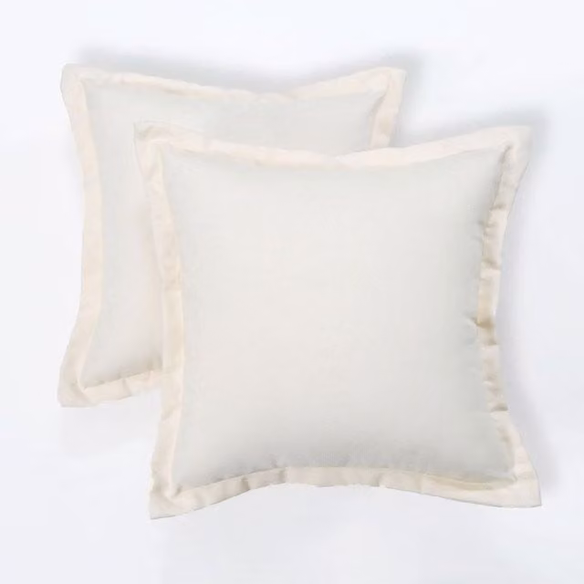 Homescapes Plain Outdoor Cushion Set of 2, Beige and Multicolour, W/D/H: 45 x 45 x 45 cm