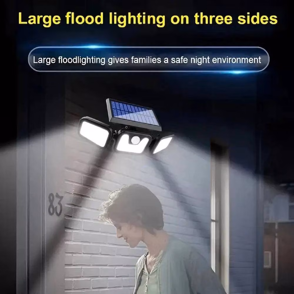 NESTLUNE 2 Solar LED Motion Sensor Security Floodlight in Black – 5