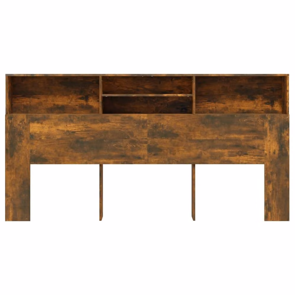 Berkfield Home Headboard Cabinet in Smoked Oak Brown, W: 200 cm, D: 19 cm, H: 103.5 cm – 2