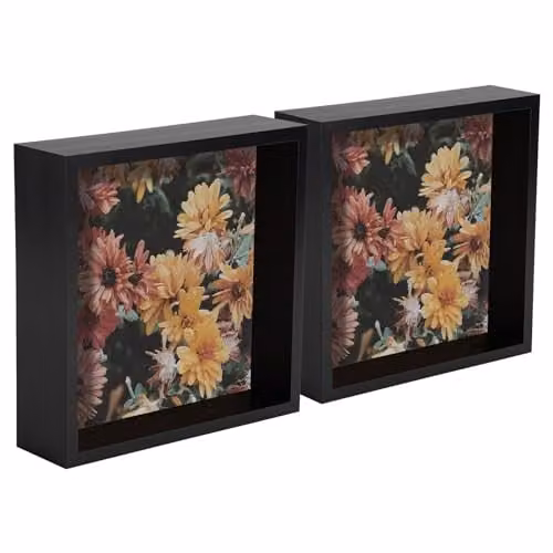 Nicola Spring 3D Shadow Box Photo Frames, Pack of 5, Black, W/D/H: 20 x 20 x 6 cm – 1