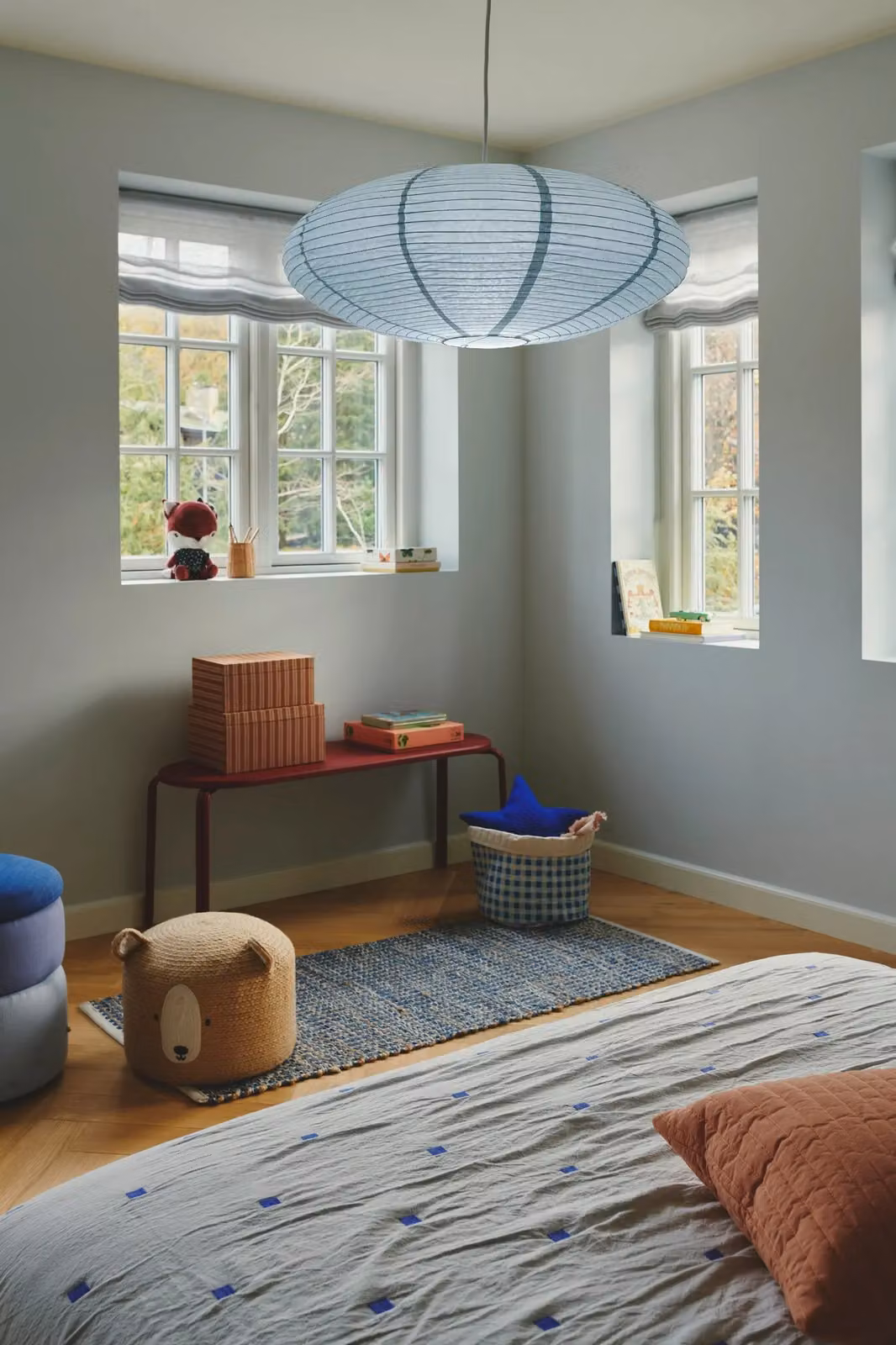 Nordlux Villo Retro Paper Lampion Lamp Shade, Blue, Diameter: 60 cm – 4