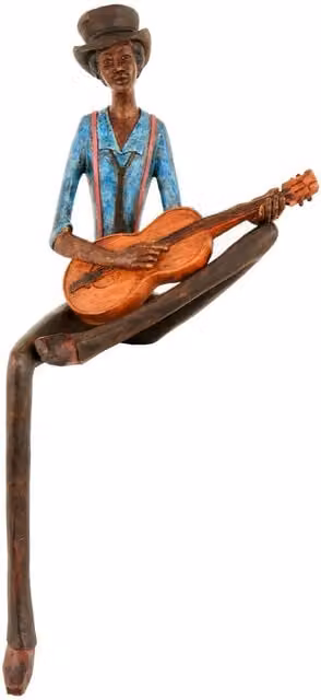 Hill Interiors Jazz Band Strings Guitar Tabletop Ornament in Brown