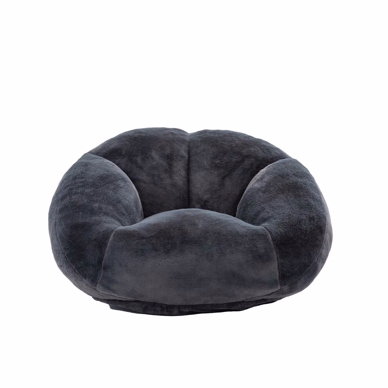 Aosom UK Shell-Shaped Bean Bag Chair with Shredded Memory Foam Filling and Removable Microfibre Cover, Black, W/D/H: 90 x 100 x 57 cm – 2