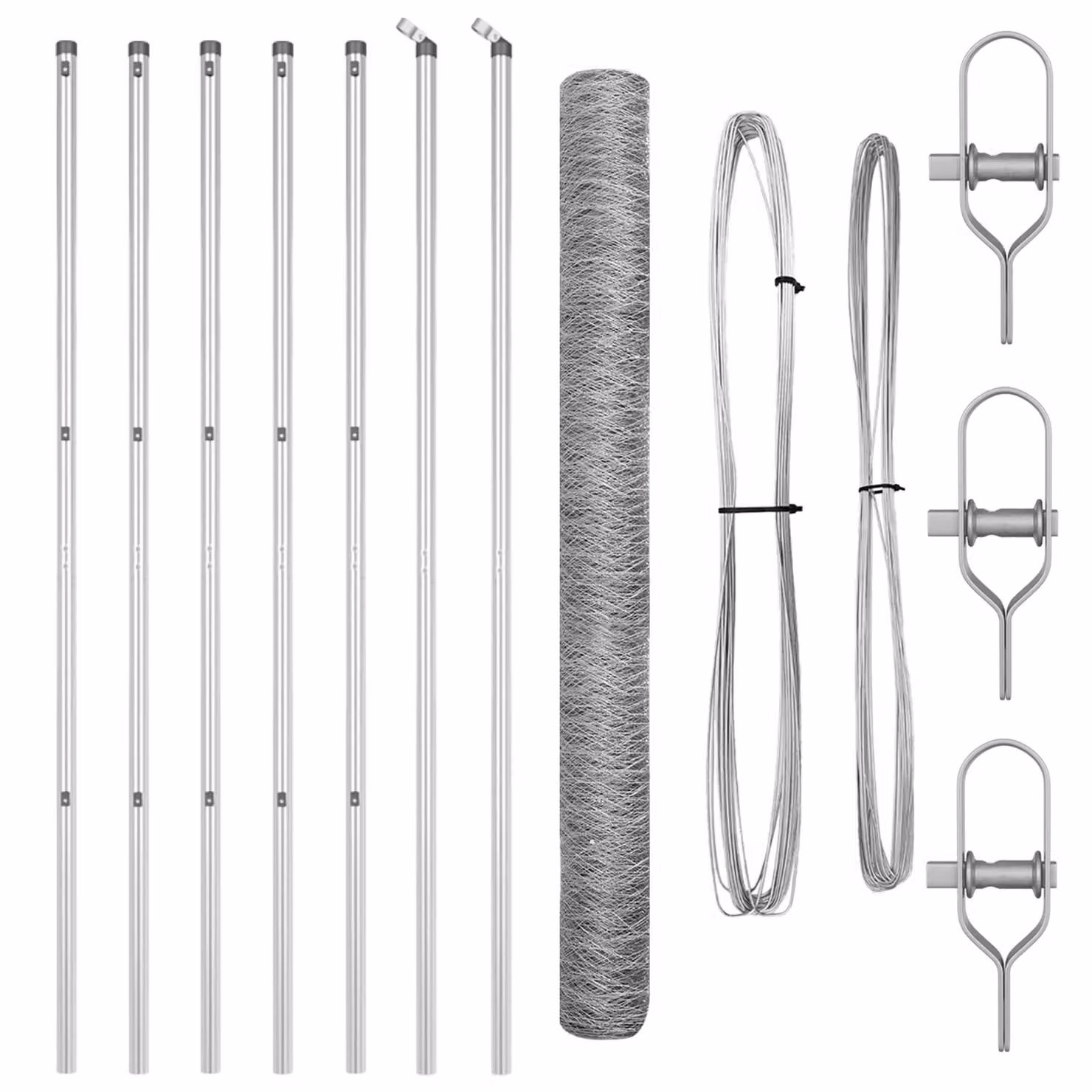 Berkfield Home Hexagon Fence in Silver Galvanised Steel, H: 150 cm x W: 10 m – 2