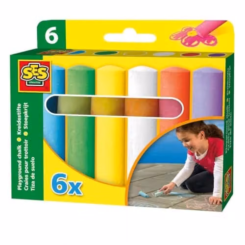 SES Creative Playground Chalks, 6 Pack, Multicolour – 1