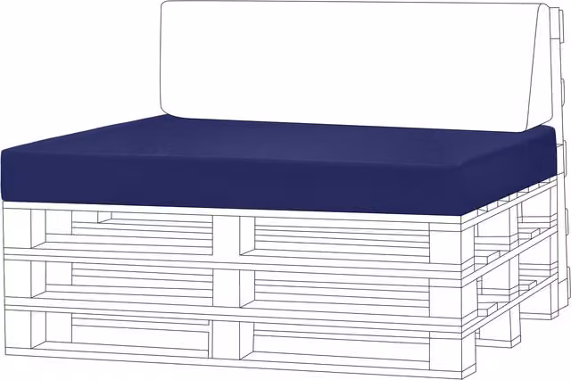 Gardenista Water Repellent Rectangular Outdoor Pallet Seat Pads in Blue