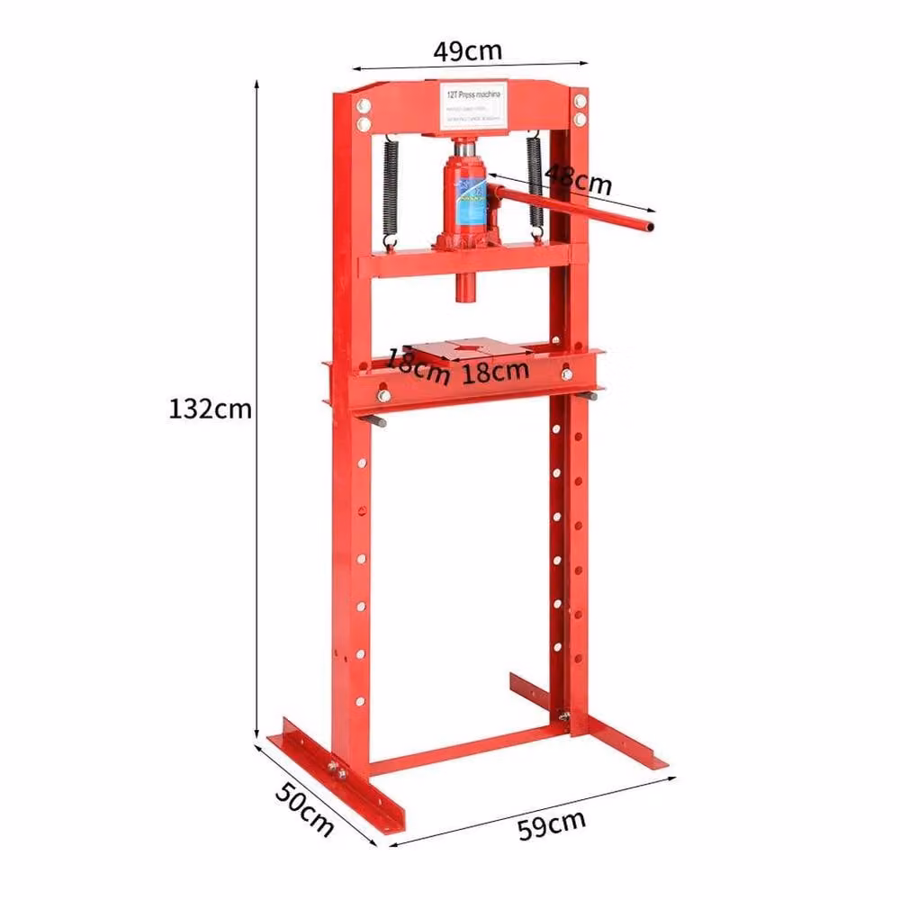 SPETLEK 12 Ton Red Workshop Floor Standing Hydraulic Bench Press – 1