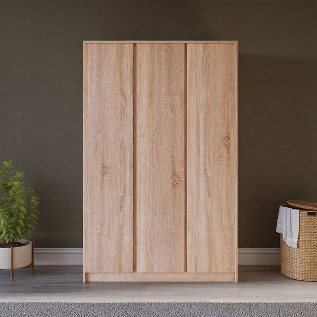 Seconique Malvern 3 Door Wardrobe in Brown Sonoma Oak