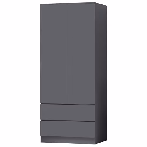 FWStyle Stora Matt Grey 2 Door 2 Drawer Combination Wardrobe H 180 x W 80 x D 50 cm
