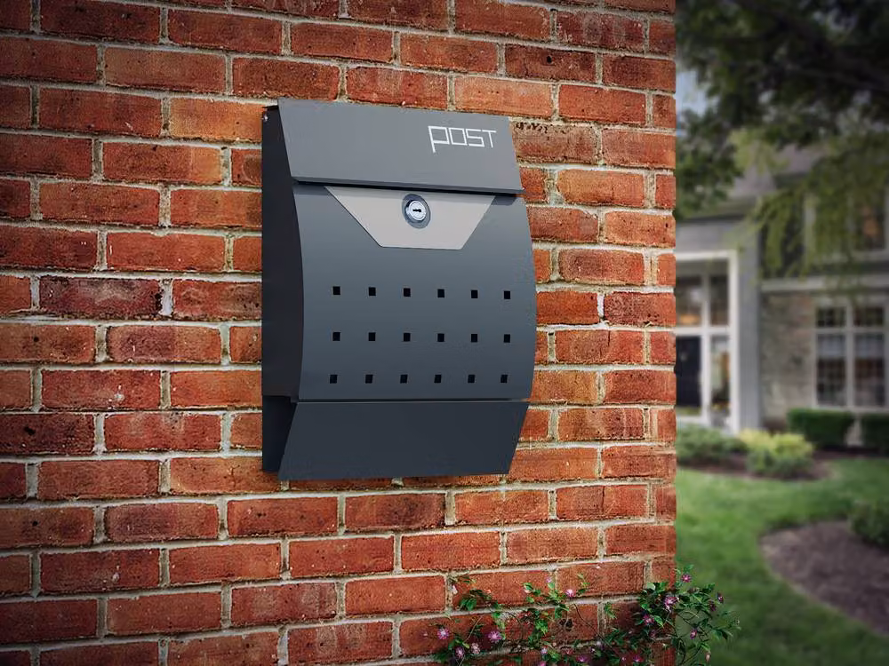 Phoenix Safe Company Wall Mounted Zinc Letterbox in Grey, W/D/H: 45.0 x 40.0 x 35.0 cm – 5