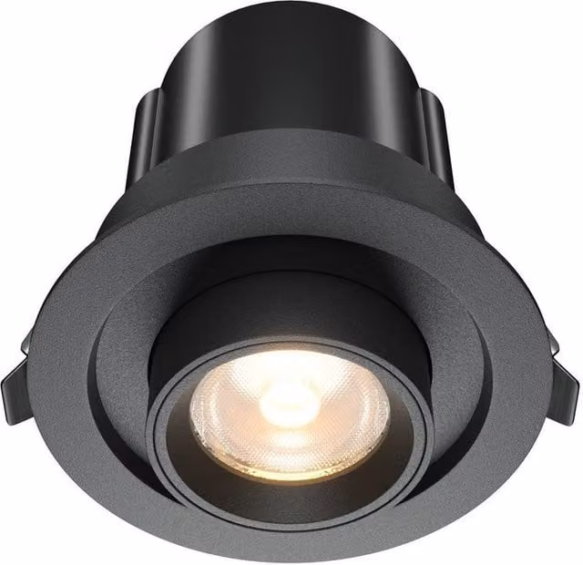 Netlighting Round Recessed LED Downlight in Black, 3000K Warm White, 760lm – 1
