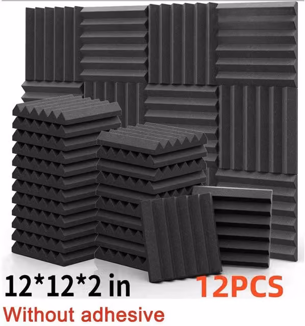 PAWNORA 12-Piece Black Plastic Wall Tiles, W/D/H: 30 x 30 x 5 cm – 1