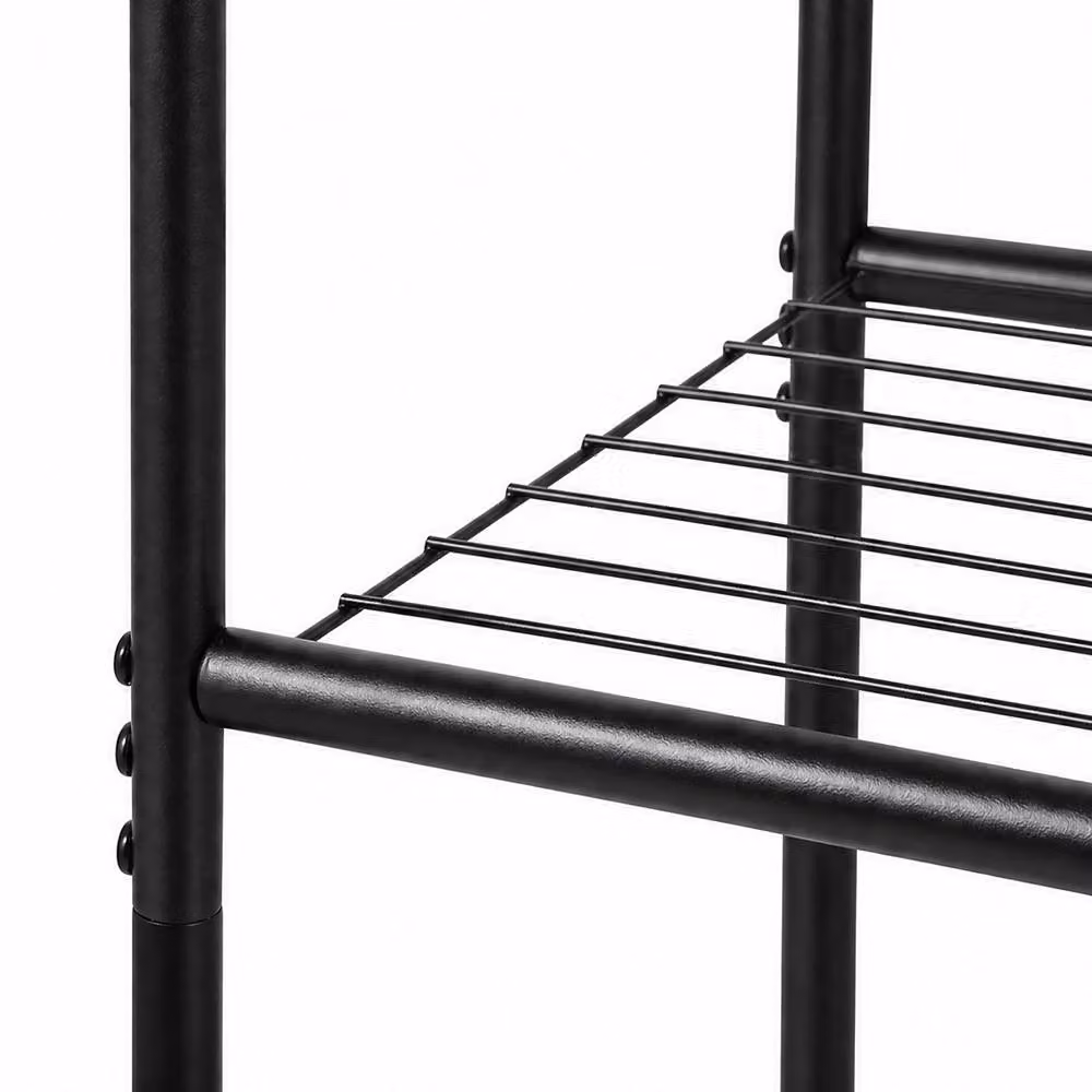 Levede Metal Clothes Rail and Garment Organiser in Black – 3