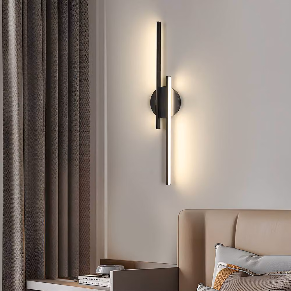 Pheashine Black Double Linear LED Wall Sconce, 24W, 4500K Neutral White, W: 60 cm – 2