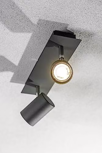 CGC Lighting Modern Double GU10 Adjustable Ceiling Spotlight in Black