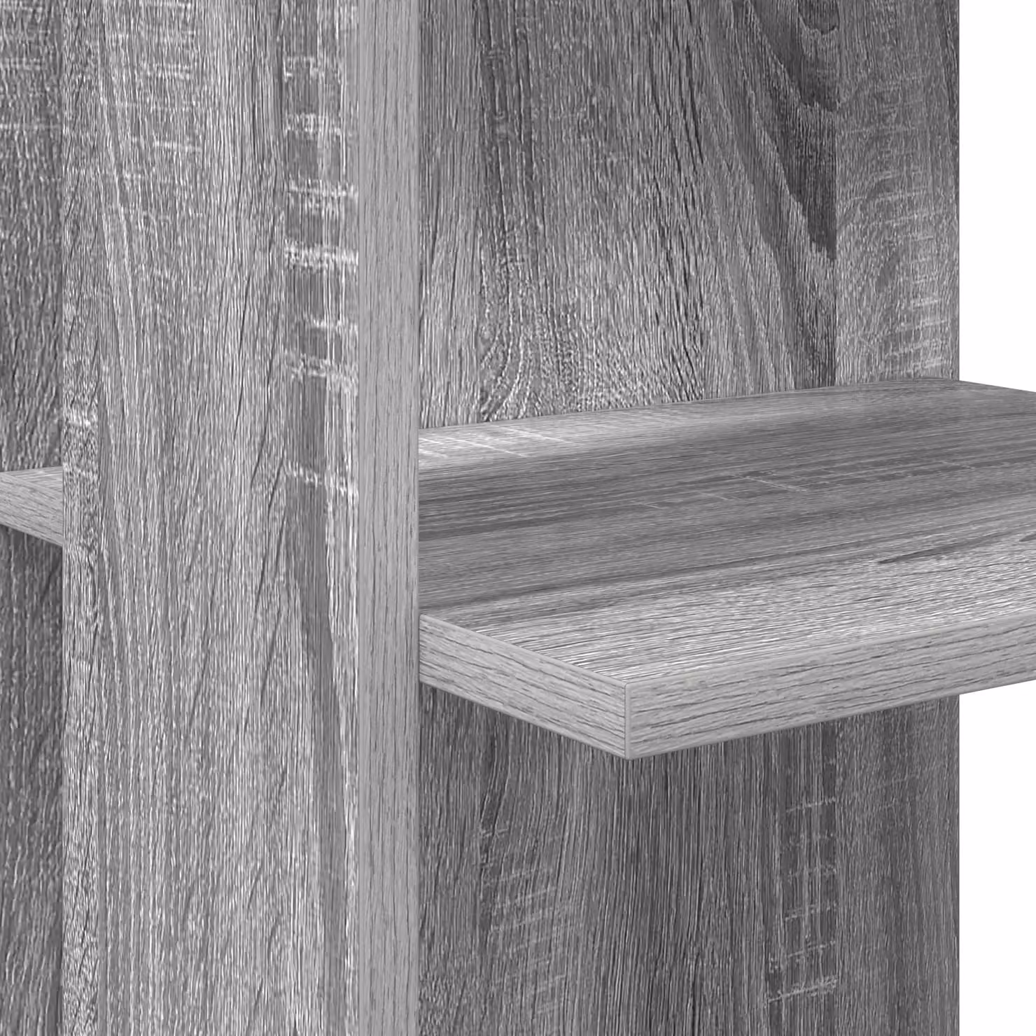 Berkfield Home Corner Desk with Storage in Grey Sonoma, W: 140 cm, D: 113.5 cm, H: 75 cm – 3