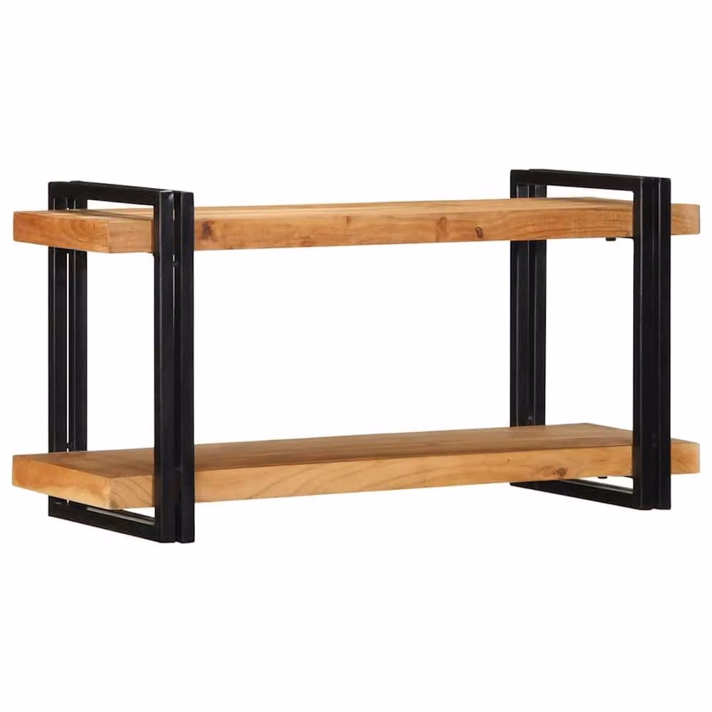 Berkfield Home Wall Mounted Acacia Wood Shelf in Brown, W/D/H: 90 x 33 x 45 cm – 2