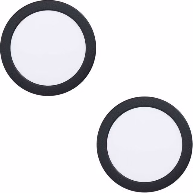 Loops 2 Pack Modern Black LED Ceiling Light with Glass and Metal Finish – 1