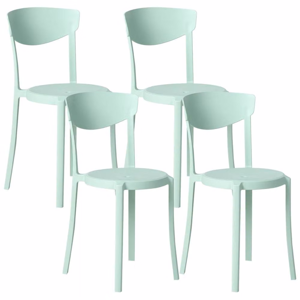 Wyld and Coco Green Stackable Polypropylene Garden Chairs – 2