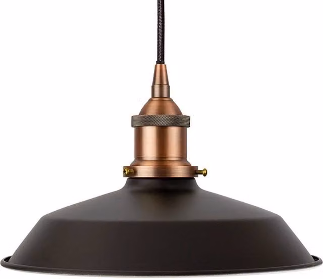 SE Home Trinity Small Metal Pendant Light in Matt Black and Antique Brass