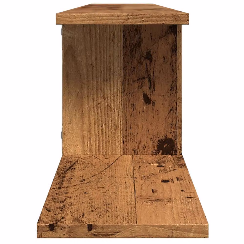 Berkfield Home Wall-Mounted TV Shelf in Brown Old Wood, W/D/H: 125 x 23 x 18 cm – 3