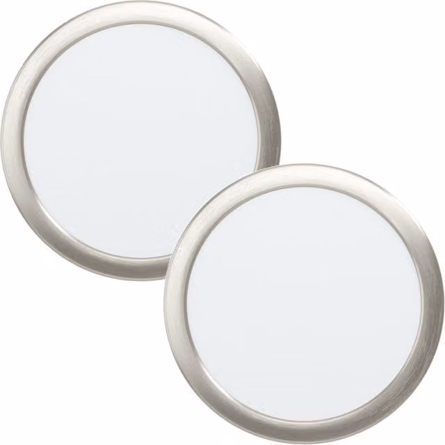 Loops 2 Pack Satin Nickel LED Wall and Ceiling Flush Downlight Spotlight 16.5W