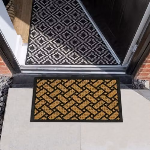 JVL Alba Woven Tuffscrape Doormat, Beige and Sand, W: 40 cm, D: 60 cm – 2