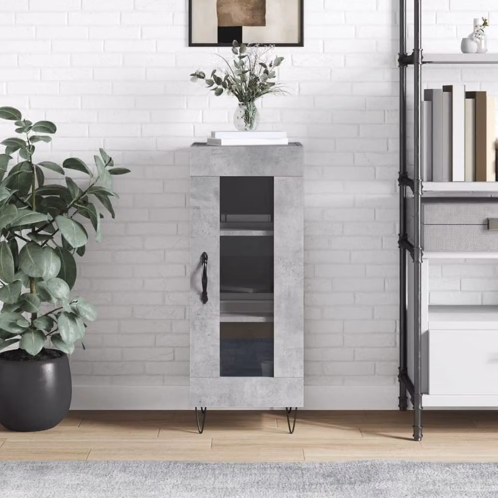 Berkfield Home Wall Mounted Sideboard in Grey, W/D/H: 34.5 x 34 x 90 cm – 2