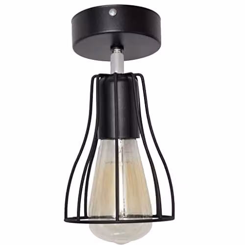 Netlighting Helam Tube Semi Flush Light in Black