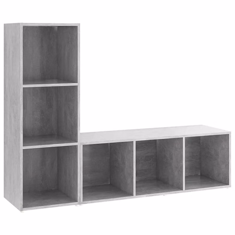 Berkfield Home Set of 2 Modern TV Cabinets in Concrete Grey, W/D/H: 107 x 35 x 37 cm – 3
