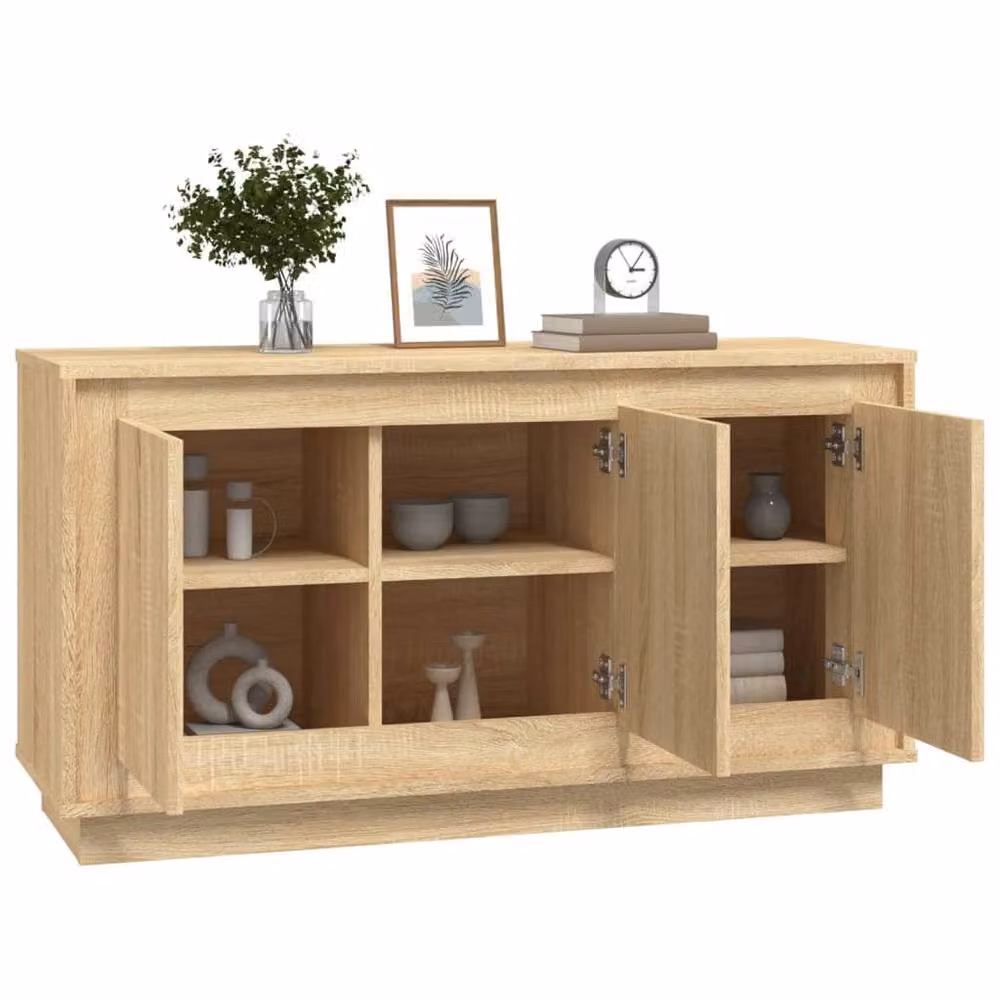Berkfield Home Sonoma Oak Sideboard in Beige, W/D/H: 102 x 35 x 55 cm – 2