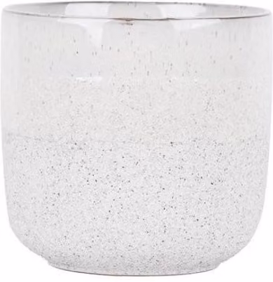 KDMD Hortus White Bordeaux Stoneware Pot, H 16 cm x Dia 17 cm