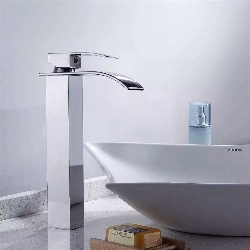 Nordara Tall Waterfall Basin Mixer Tap in Chrome Silver – 2