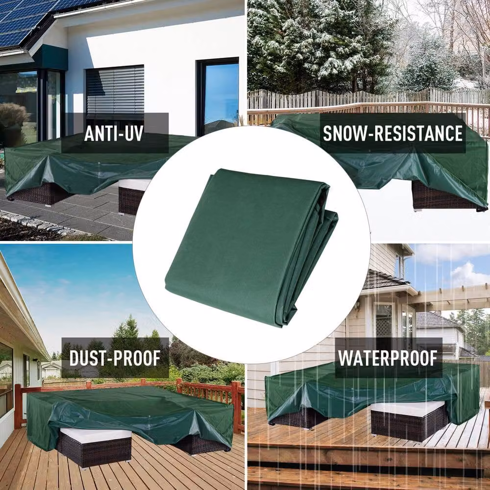 Stilvora Waterproof Green Polyester Garden Furniture Cover – 5