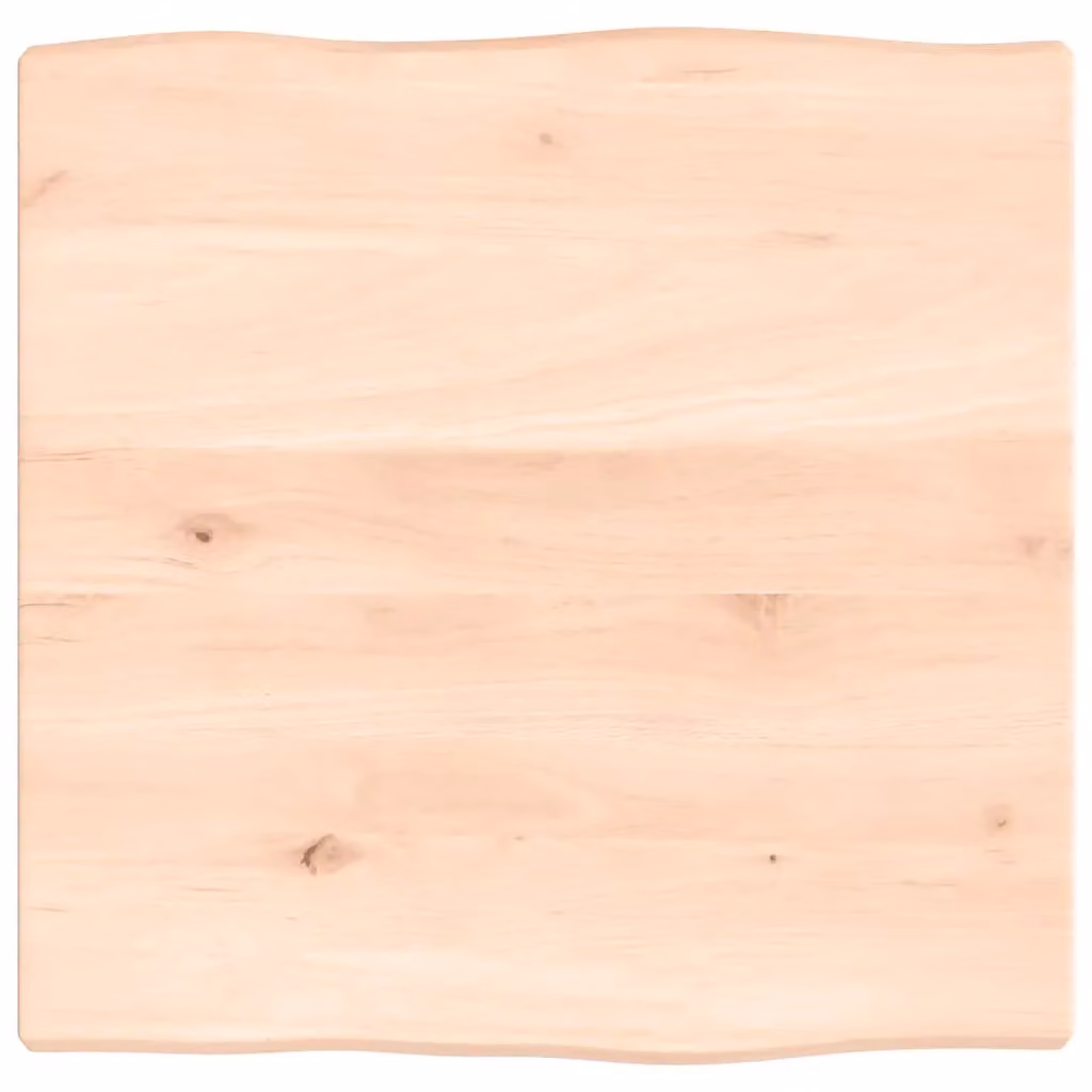Berkfield Home Untreated Solid Oak Live Edge Table Top, Brown, W/D/H: 40 x 40 x 2 cm – 2