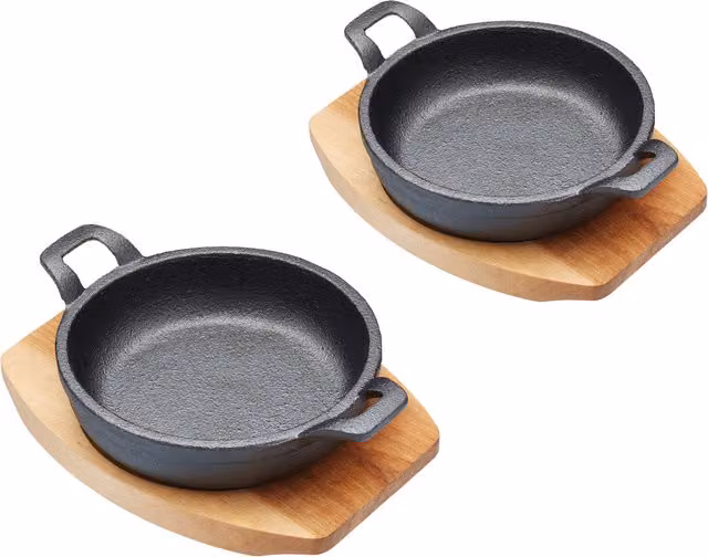 Artesa Black Cast Iron Mini Round Gratin Dishes