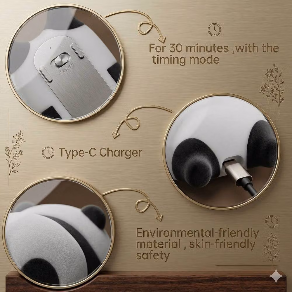 Dragodirect Panda Pat LED Night Light, White Silicone Touch Sleep Lamp for Children – 4
