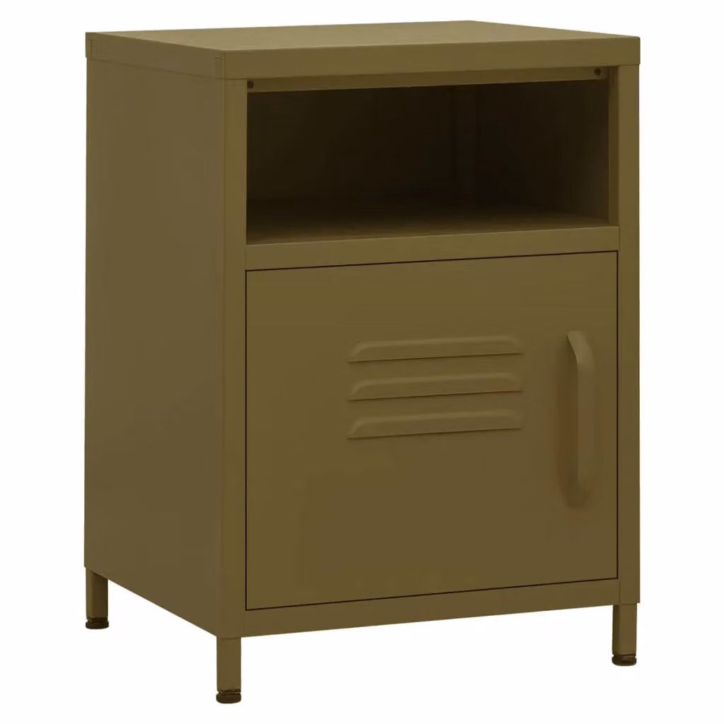 Berkfield Home Modern Nightstand in Matt Green with Integrated Lighting, W/D/H: 35 x 35 x 51 cm – 2