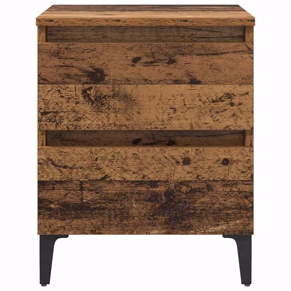 Berkfield Home Set of 2 Stylish Bedside Cabinets in Old Wood Brown, W/D/H: 40 x 35 x 50 cm – 5