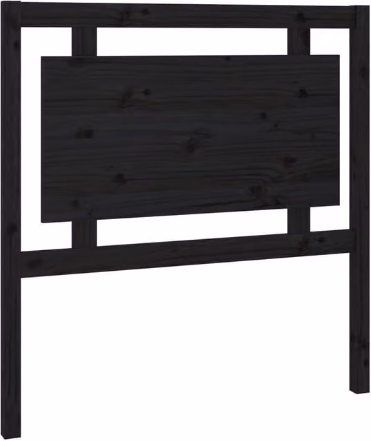 Berkfield Home Black Rustic Solid Pine Wood Bed Headboard W/D/H: 95.5 x 4 x 100 cm