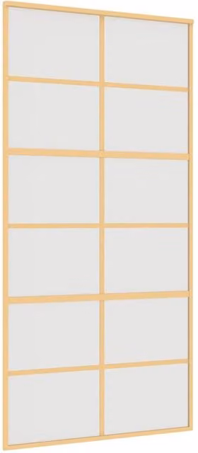 Berkfield Home Gold Minimalist Sliding Door with Frosted ESG Glass and Aluminium, W: 102.5 cm, H: 205 cm
